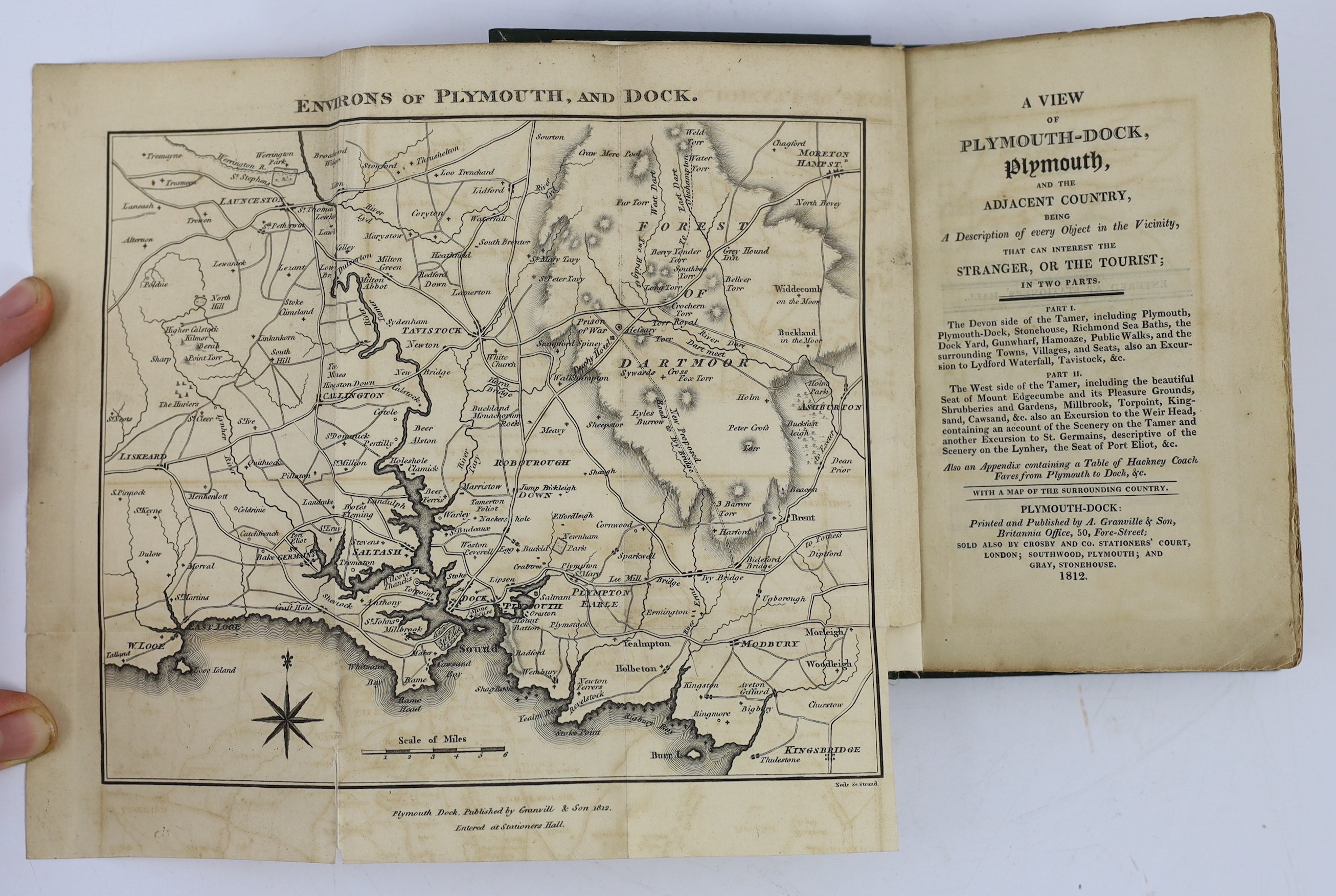 DEVON: Risdon, Tristram - A Continuation of the Survey of Devonshire ... (2nd edition). text decorations; old gilt-decorated half calf and cloth with panelled spine